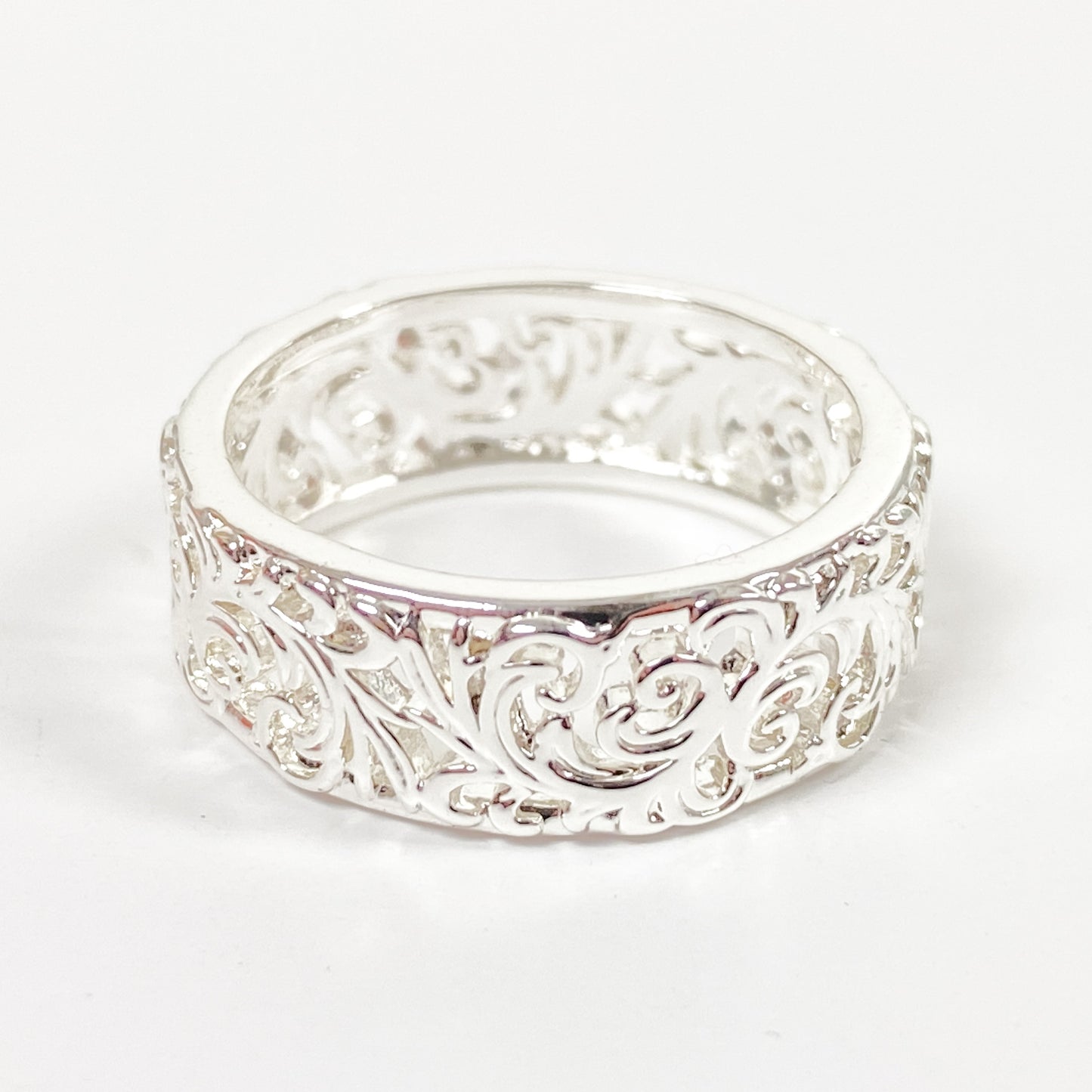 Retro Vintage Antique Swirl Ring Silver