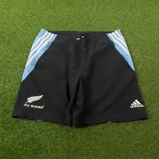 00s Adidas All Blacks Rugby Shorts Blue Large