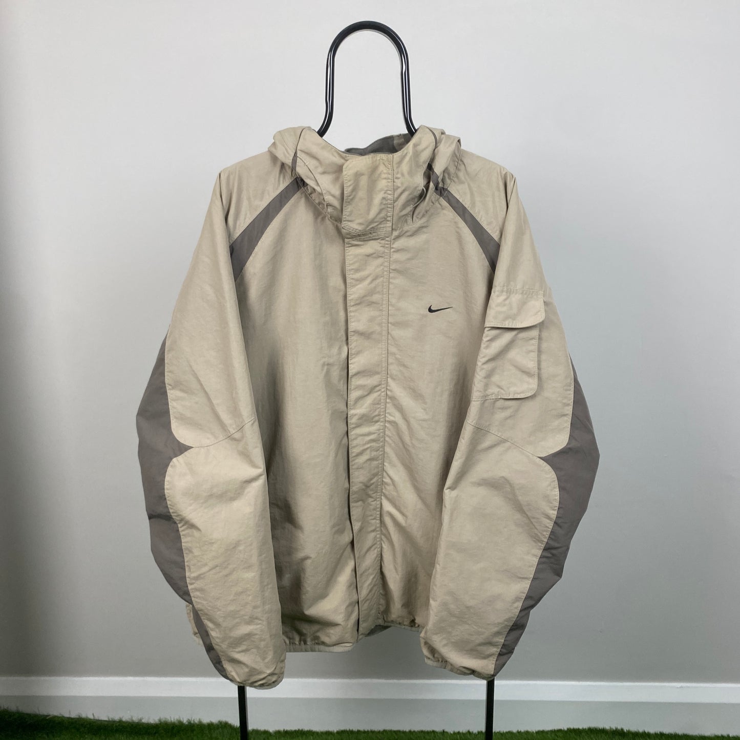 00s Nike Reversible Fleece Coat Jacket Brown XL