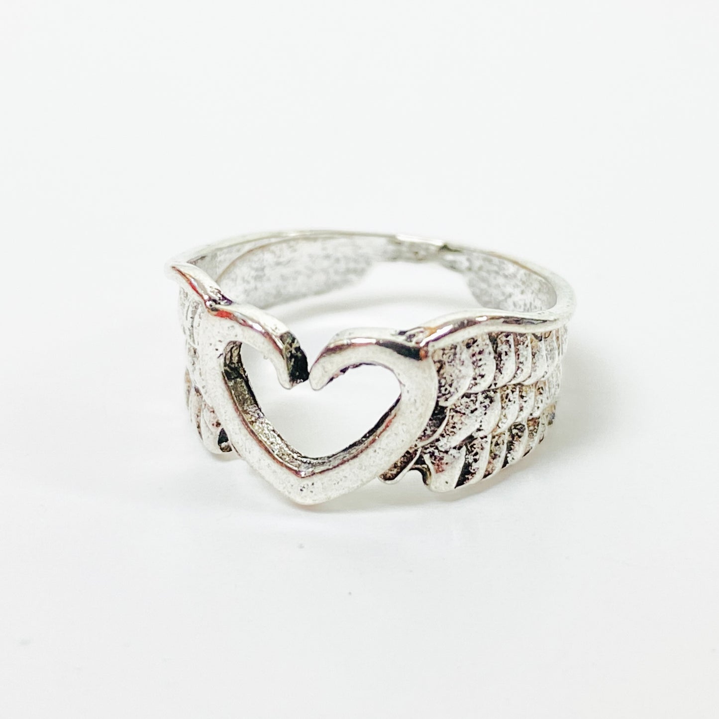 Retro Heart Pinky Ring Silver