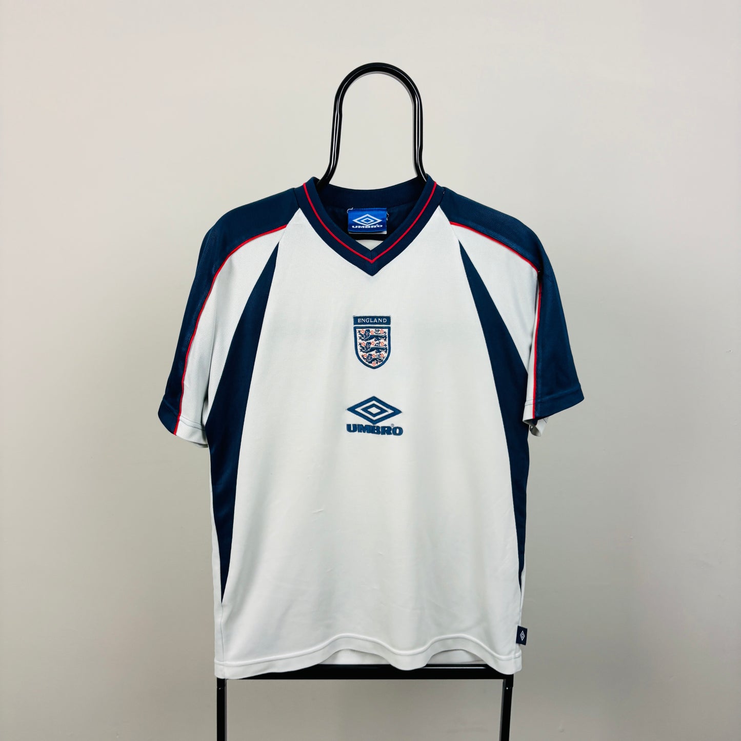 00s Umbro England Football Shirt T-Shirt White Small