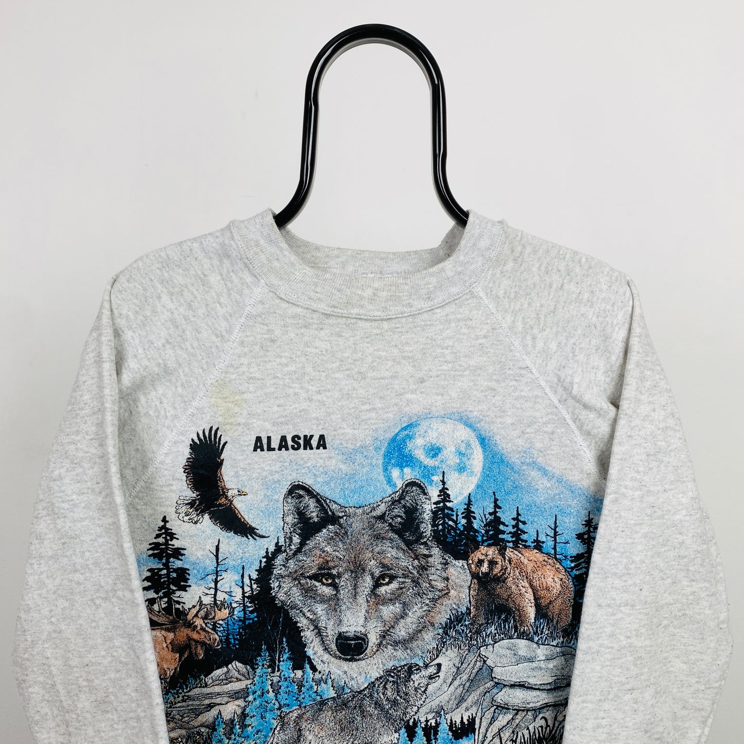 Retro Wolf Sweatshirt Grey Small