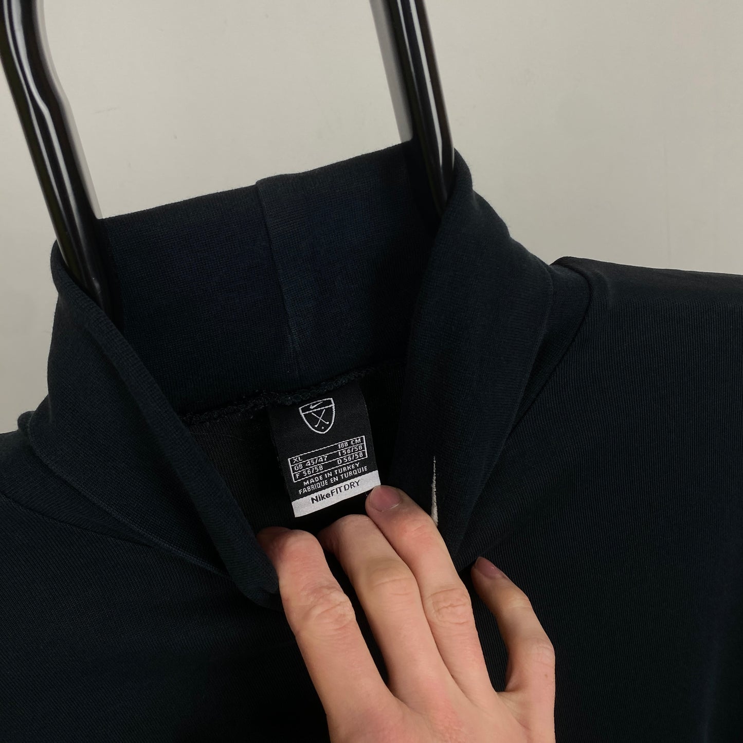 00s Nike Roll Neck Sweatshirt Black XL