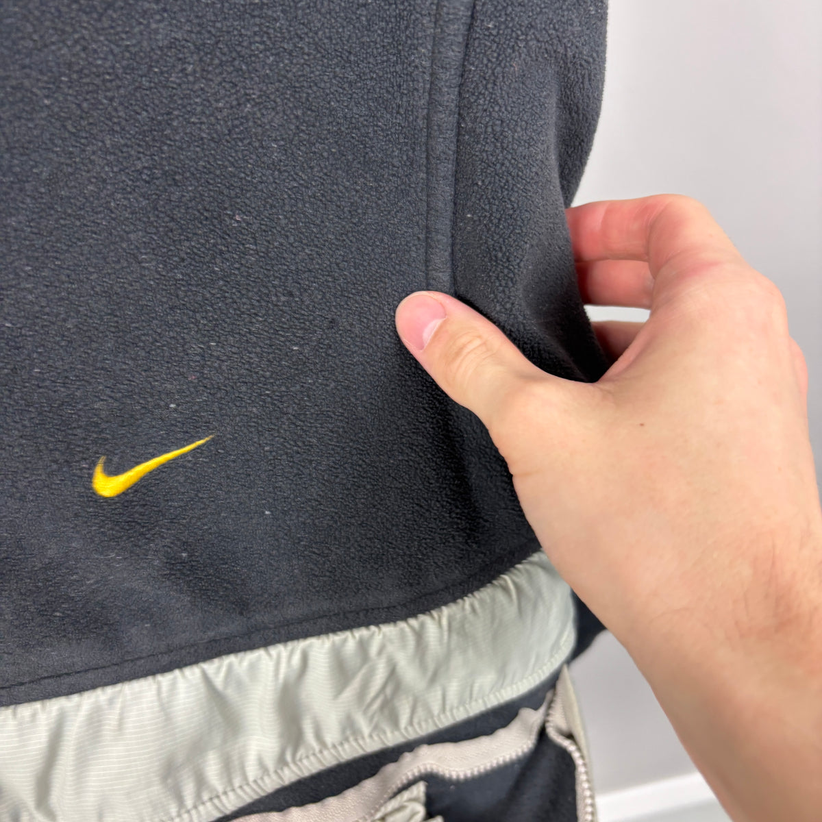00s Nike Zip Pocket Fleece Sweatshirt Grey Small