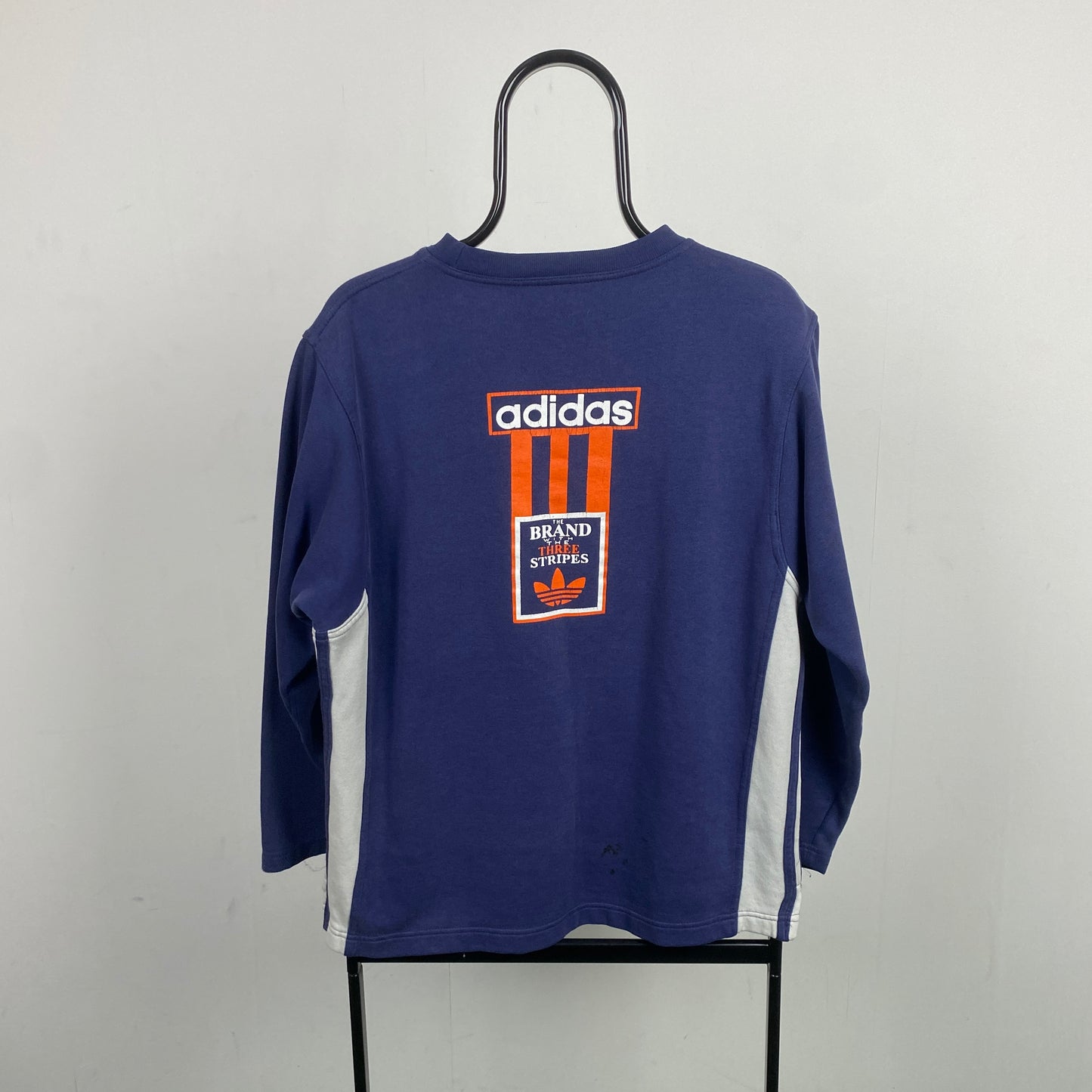 90s Adidas Sweatshirt Blue Small