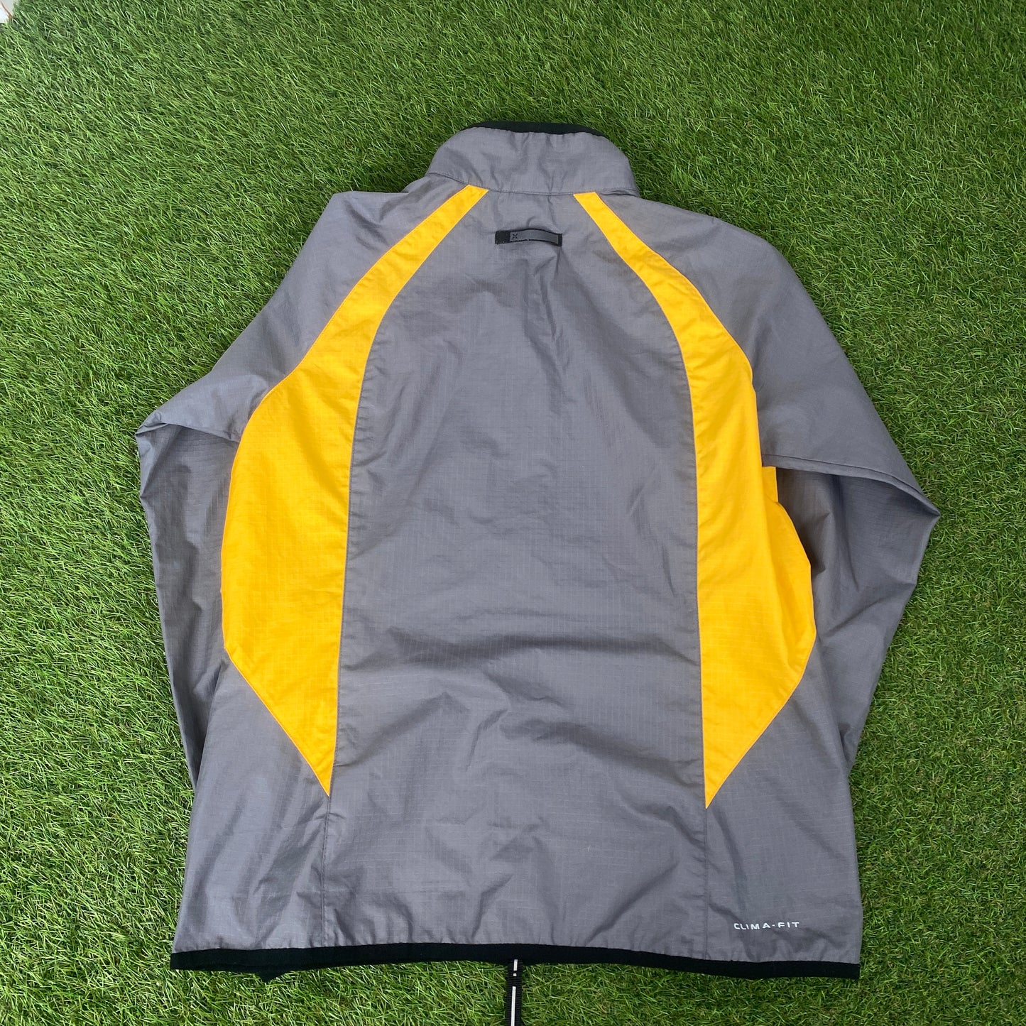 00s Nike Clima-Fit Piping Windbreaker Jacket + Joggers Set Grey Small