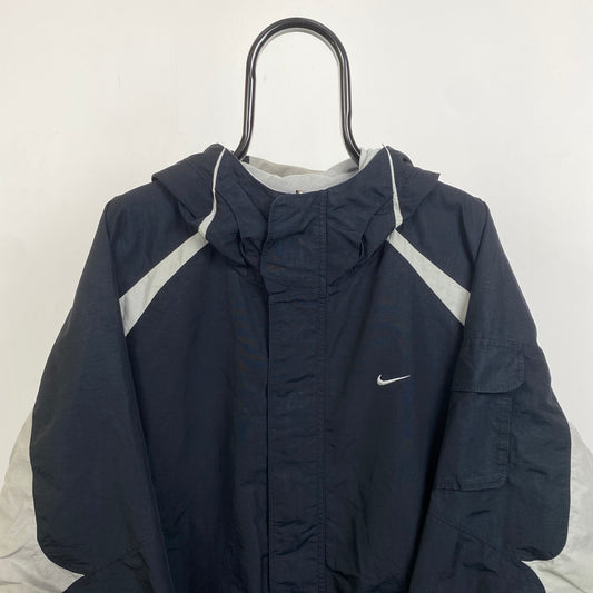 00s Nike Reversible Fleece Coat Jacket Black XL