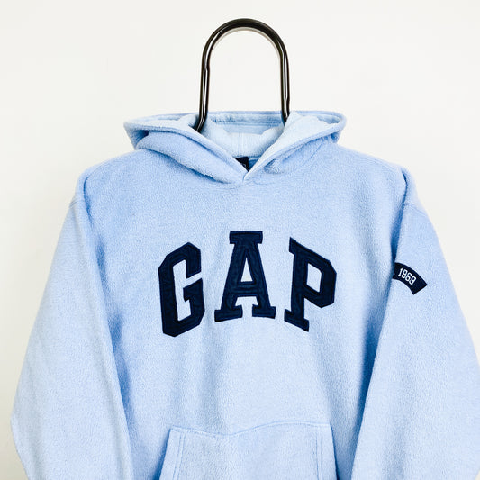 Retro Gap Fleece Hoodie Baby Blue Small