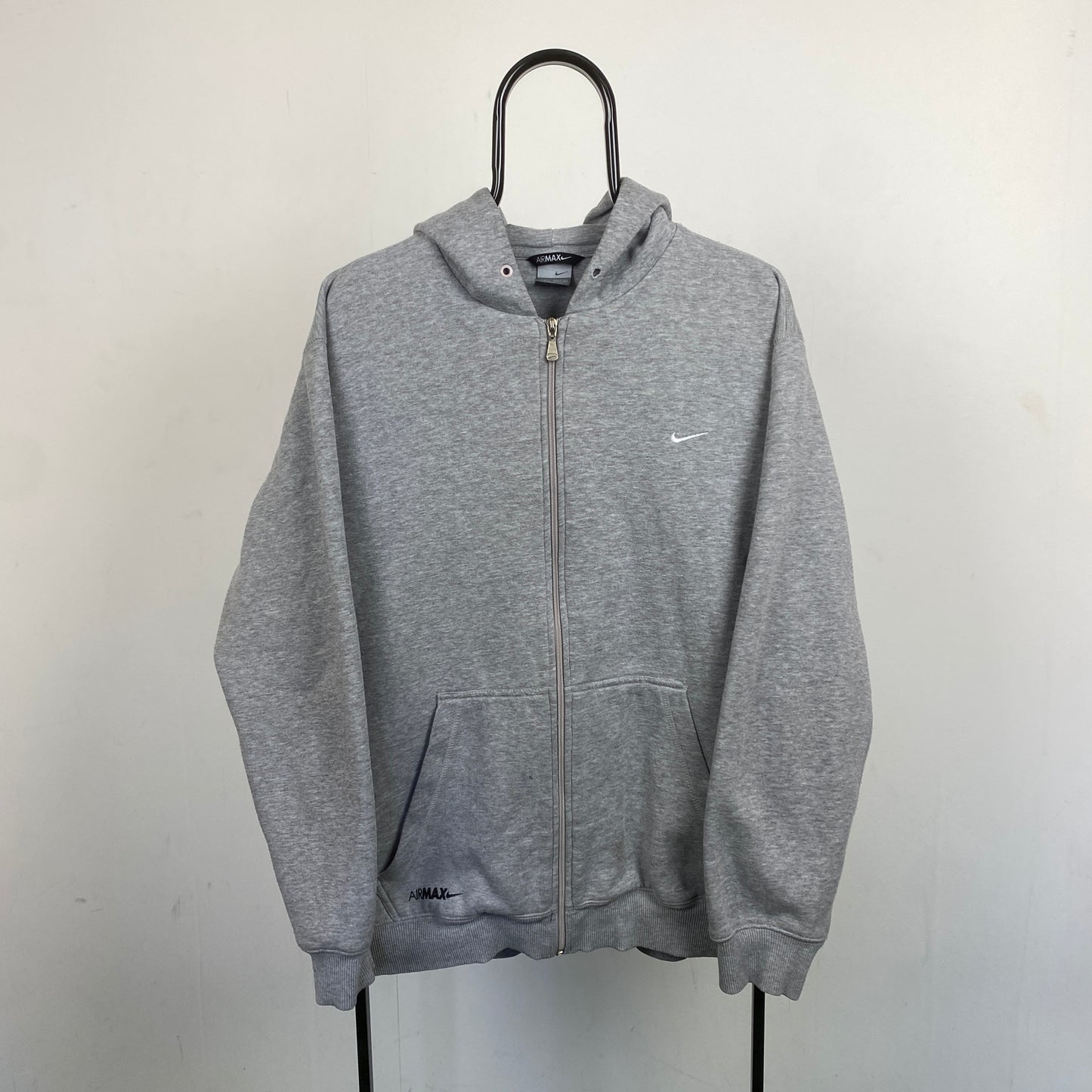 00s Nike Air Max Zip Heavyweight Hoodie Grey XL