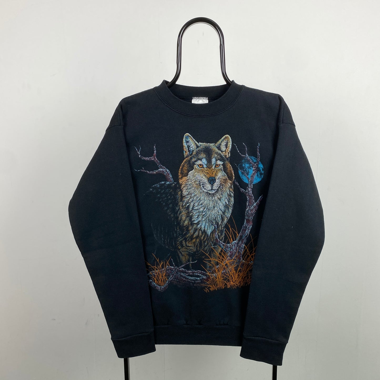 Retro Tultex Wolf Sweatshirt Black Large