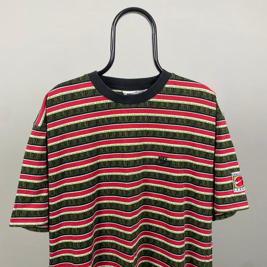 90s Nike Challenge Court Striped T-Shirt Red Large