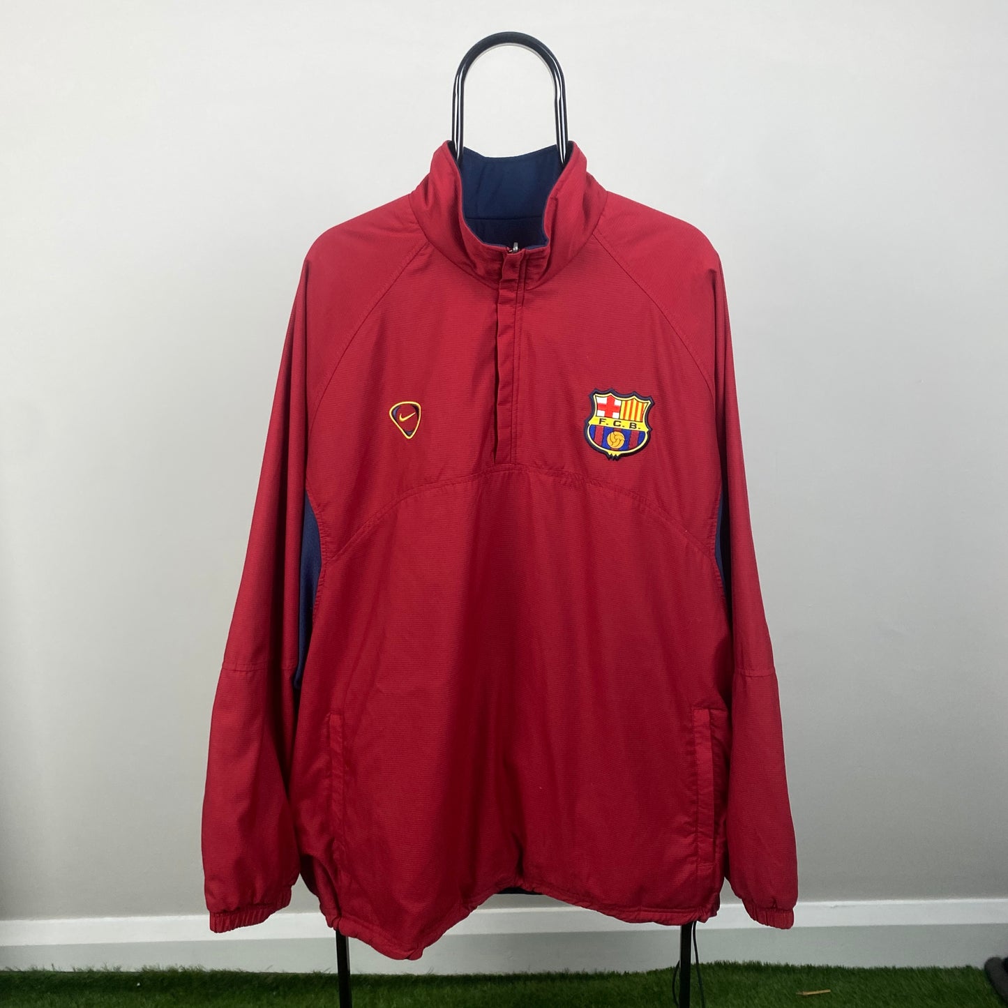 00s Nike Barcelona Reversible Windbreaker Coat Jacket Red XL