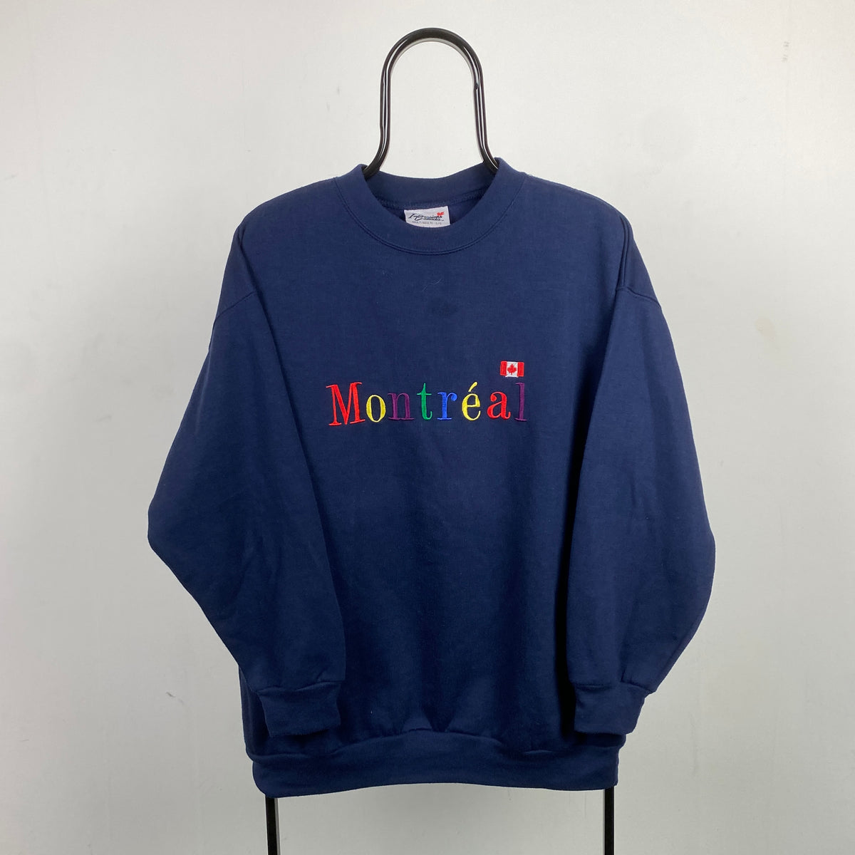 Retro Canada Montreal Sweatshirt Blue Large