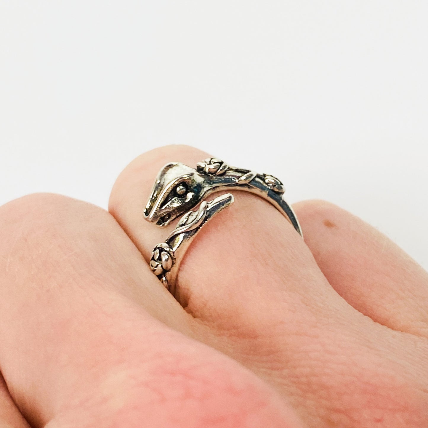 Vintage Retro Adjustable Snake Ring Silver