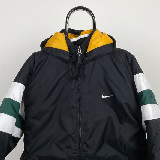 90s Nike Puffer Jacket Black Medium