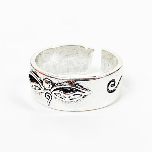 Retro Adjustable Mystic Ring Silver