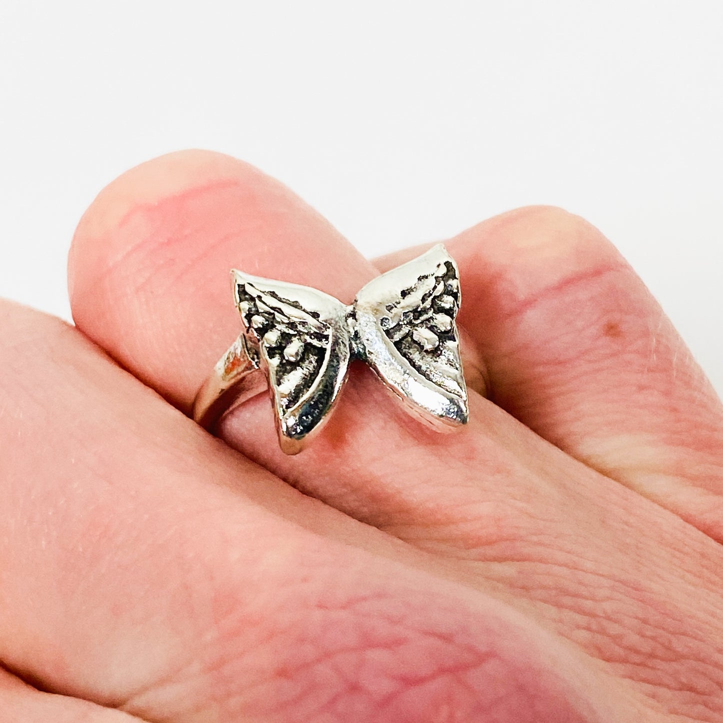 Retro Vintage Butterfly Ring Silver