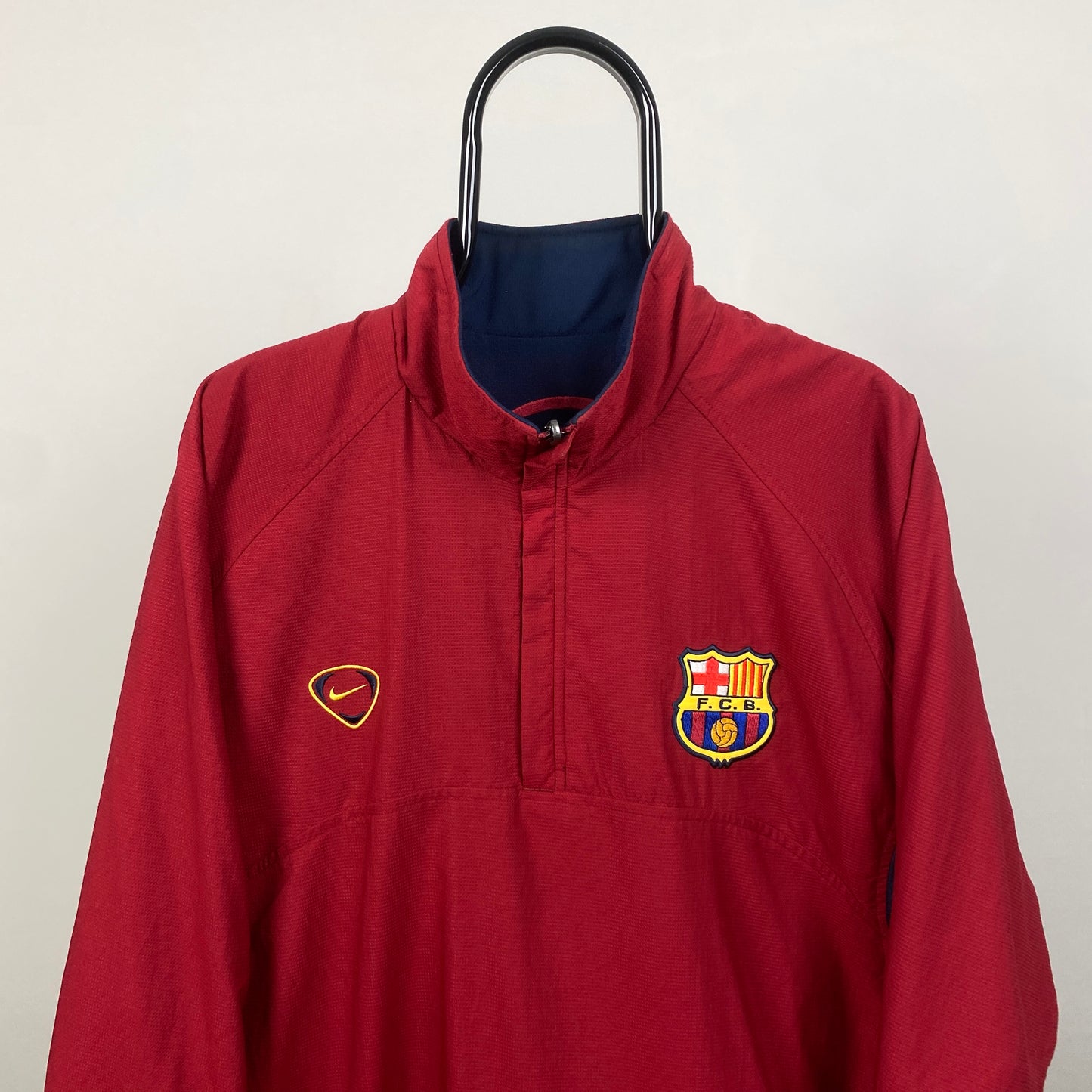 00s Nike Barcelona Reversible Windbreaker Coat Jacket Red XL
