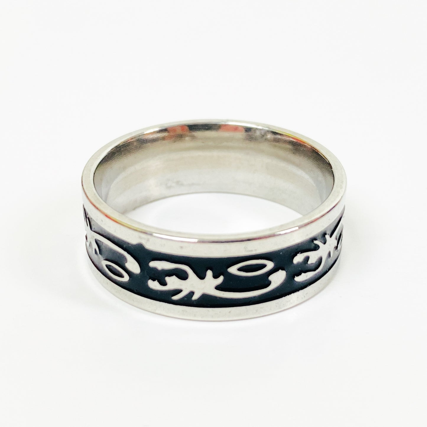 Retro Scorpion Band Ring Silver