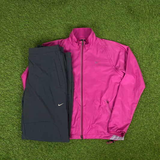 00s Nike Clima-Fit Piping Jacket + Joggers Set Pink Medium