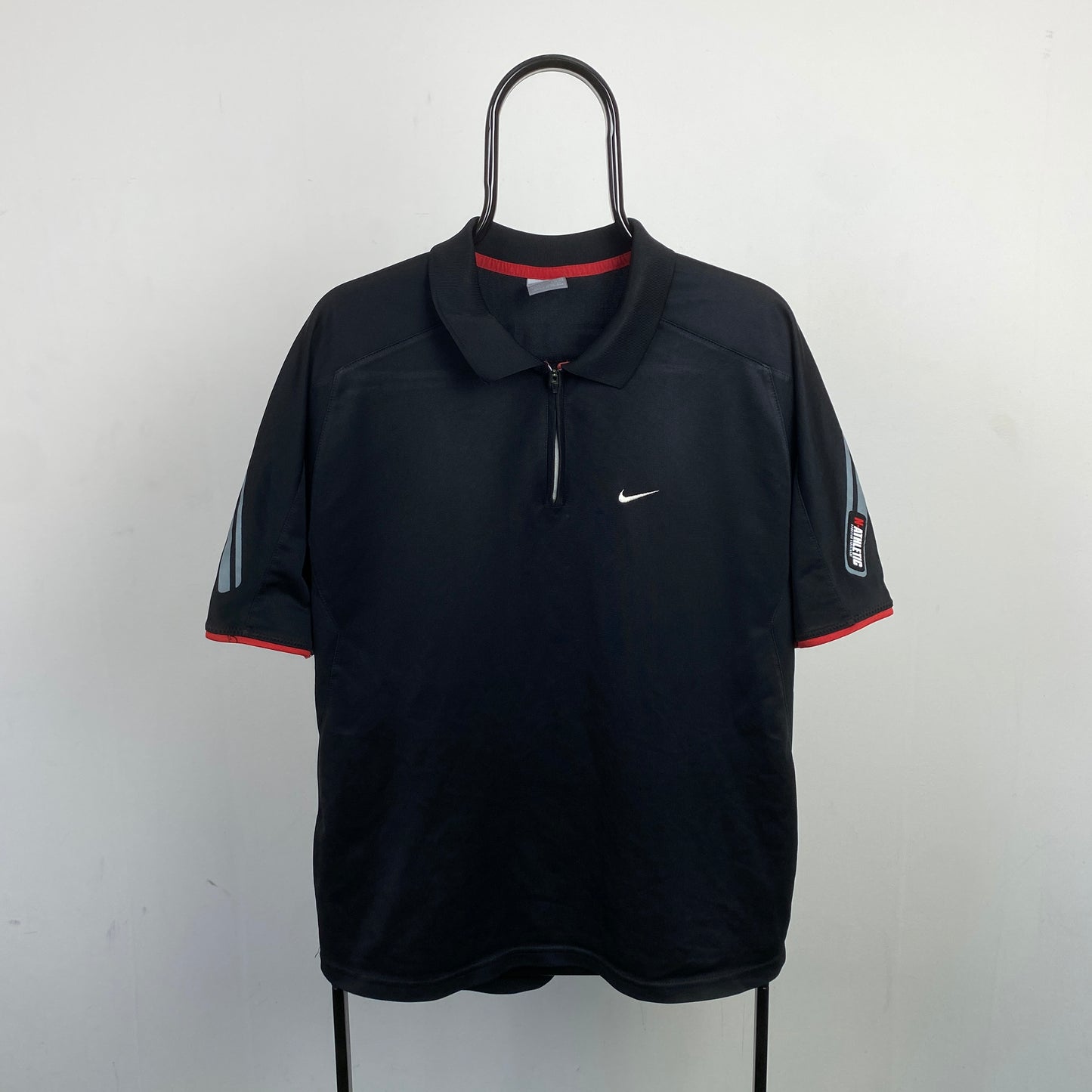 90s Nike Dri-Fit Polo Shirt T-Shirt Black XL