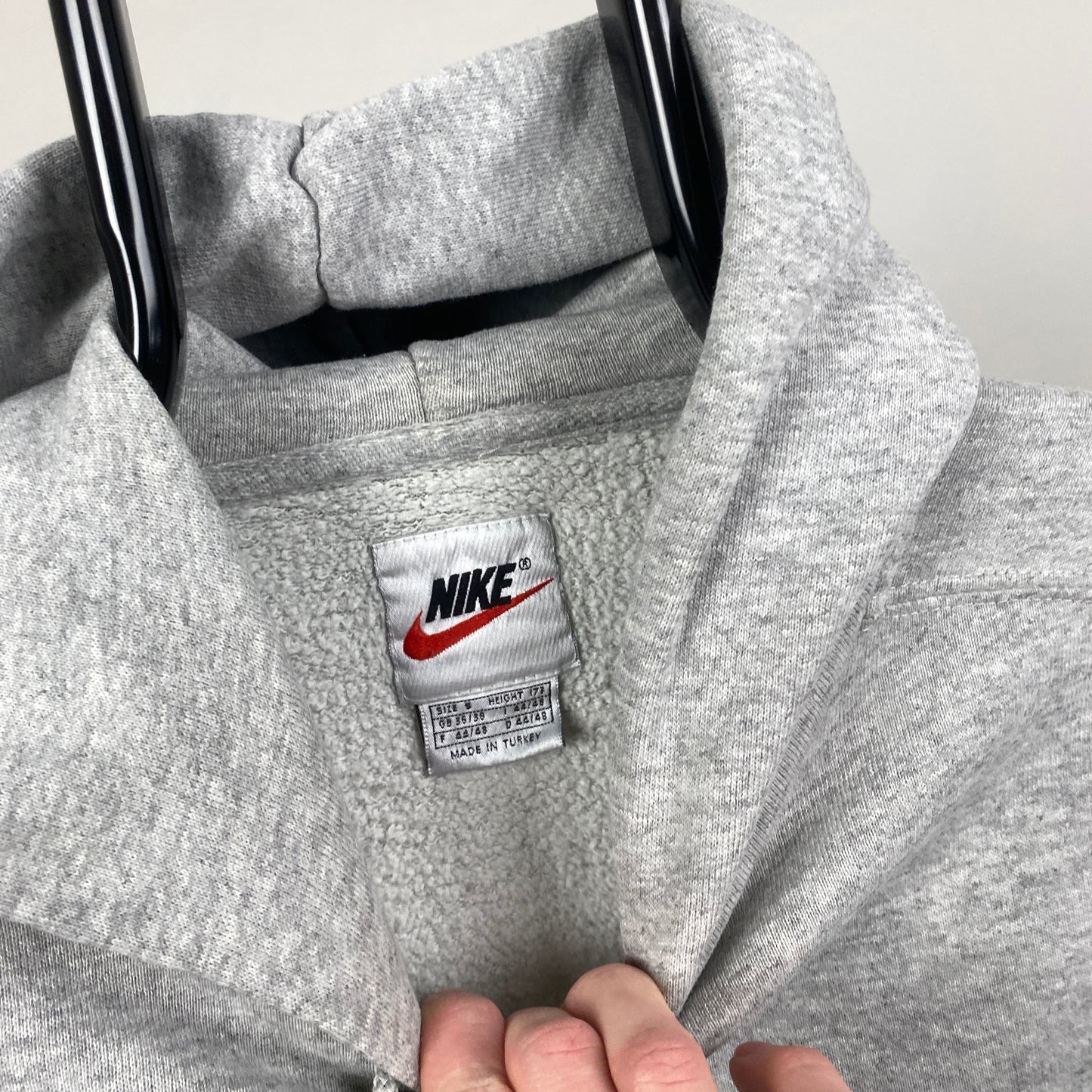 90s Nike Heavyweight Hoodie Grey Small