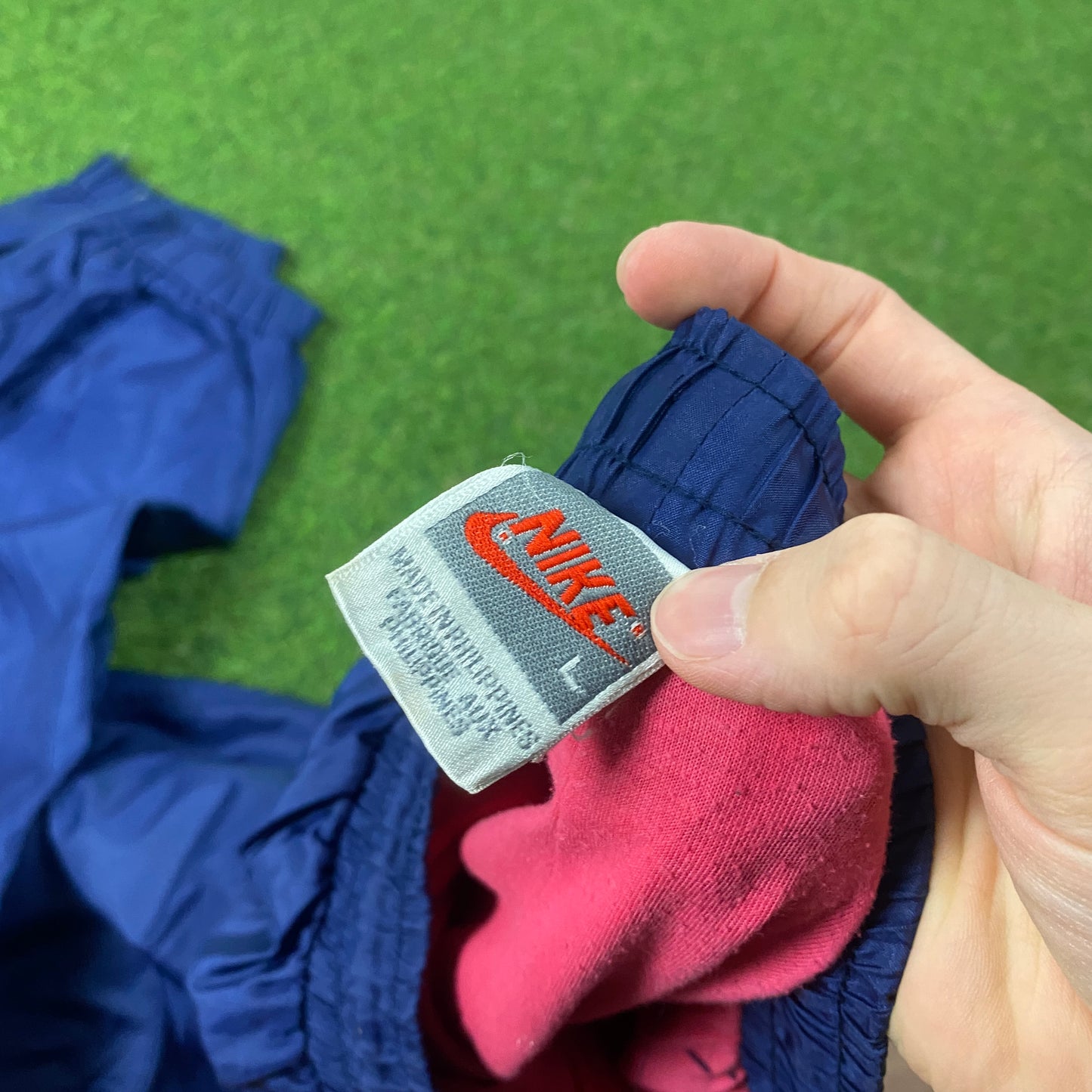 90s Nike Nylon Joggers Blue Large