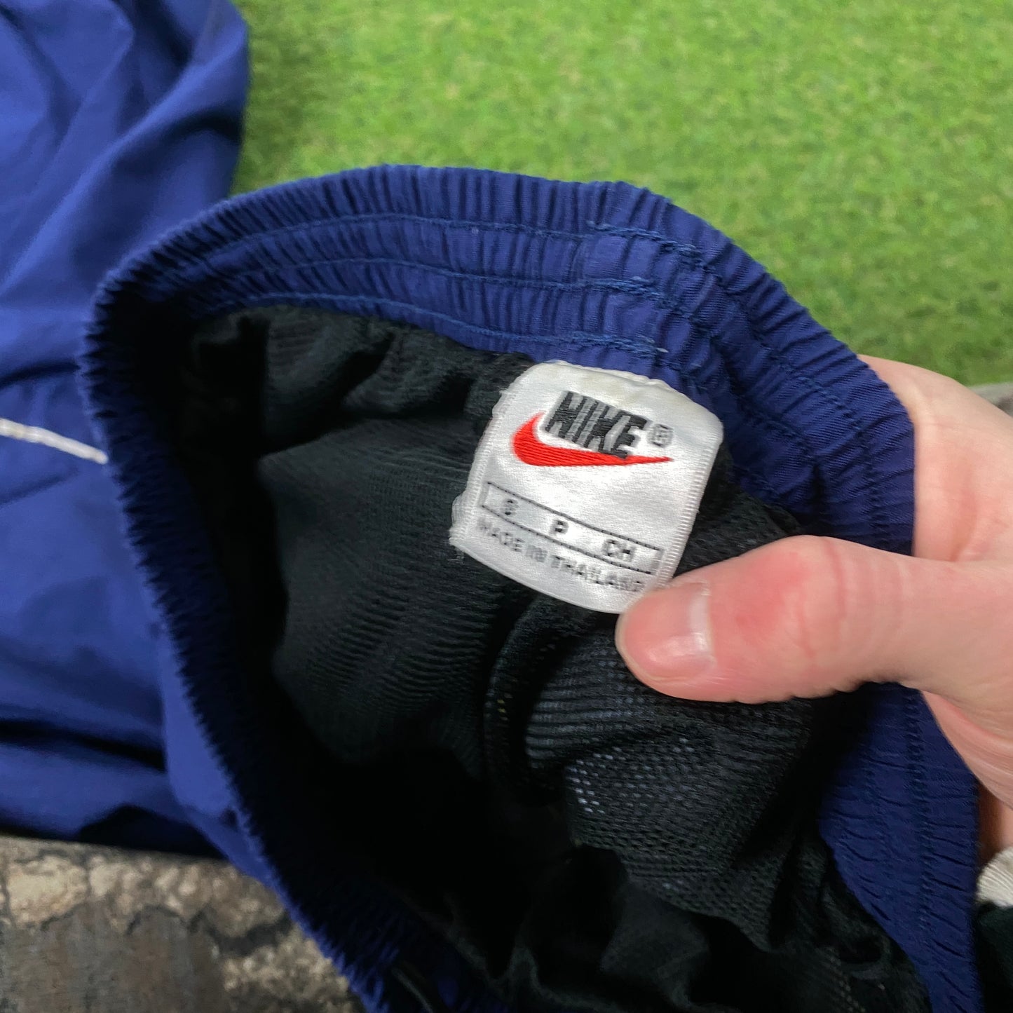 90s Nike Storm Fit Waterproof Joggers Blue Small