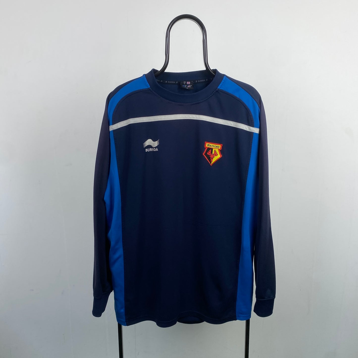 Retro 90s Watford Football Sweatshirt Blue XL