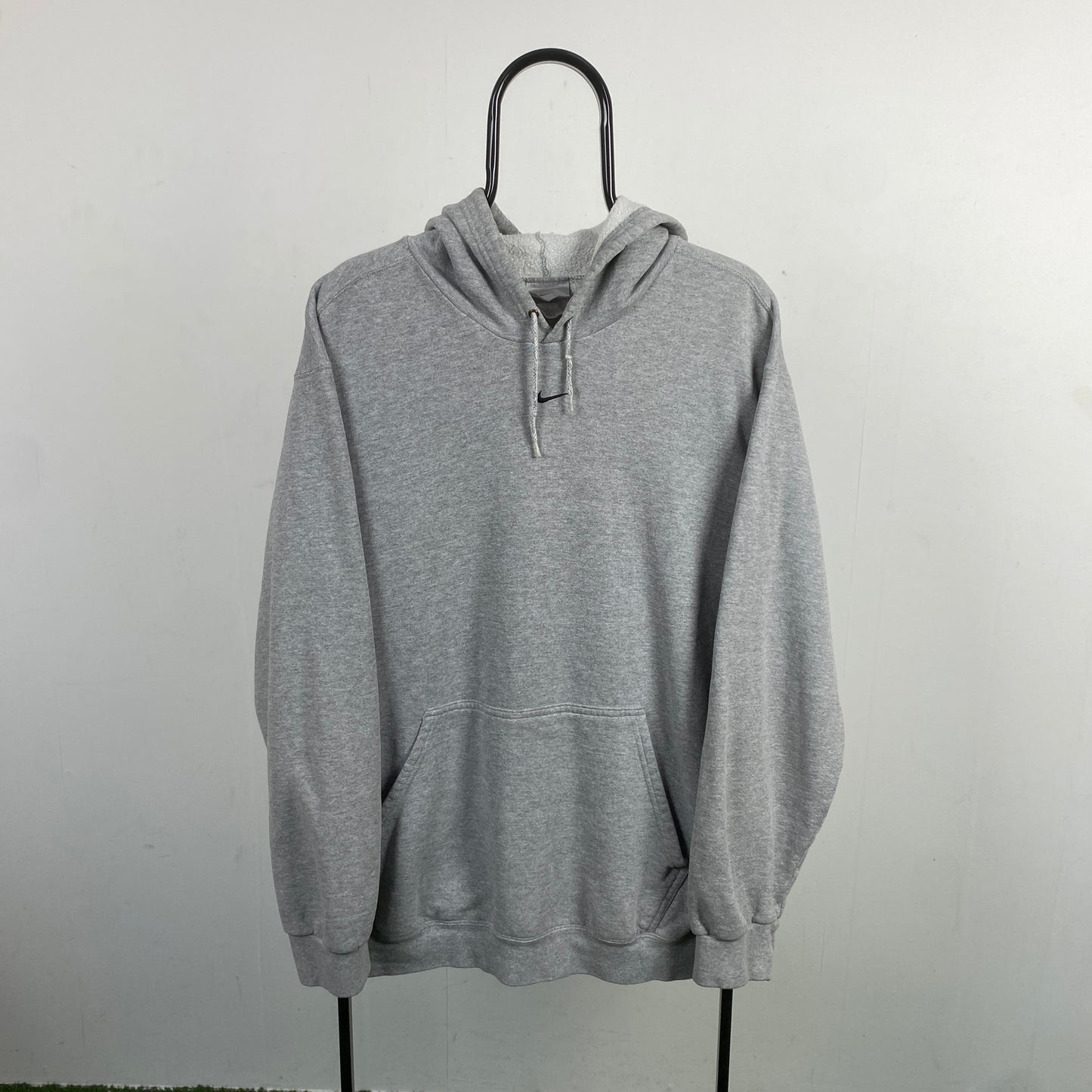 00s Nike Centre Swoosh Hoodie Grey XL