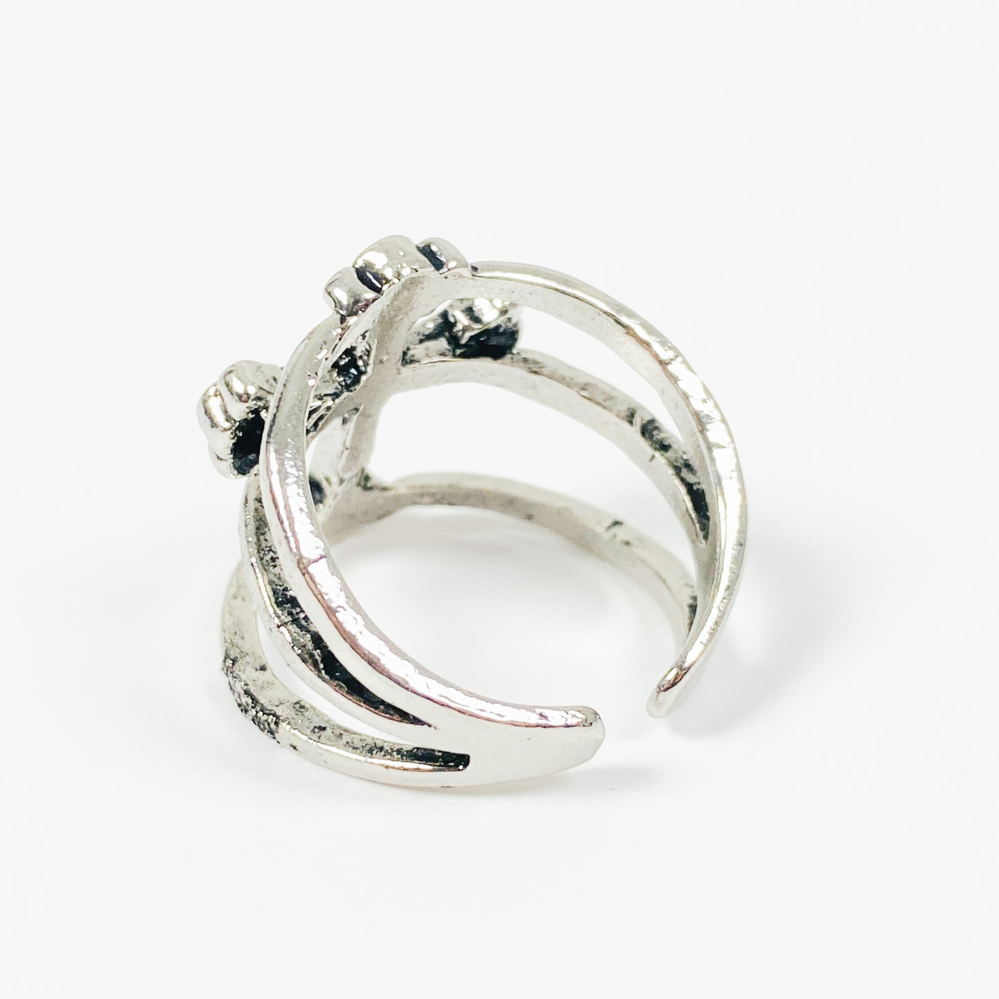 Retro Adjustable Antique Cross Ring Silver