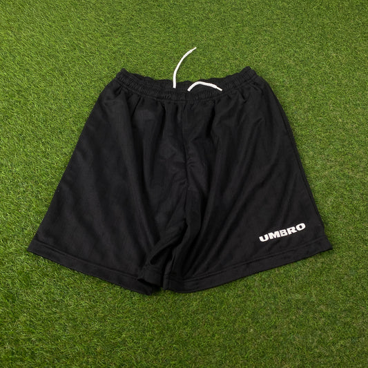 Retro Umbro Football Shorts Black Medium
