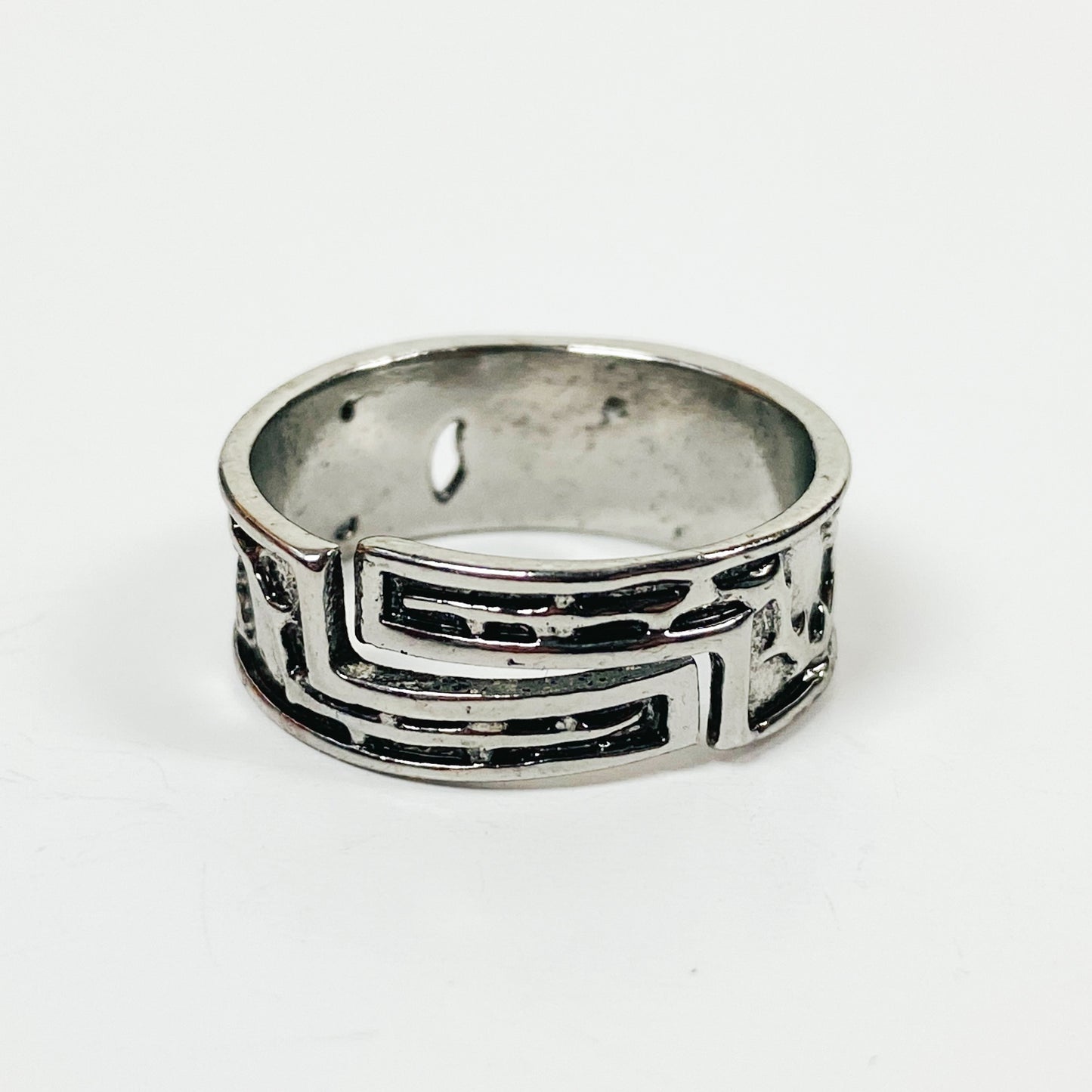 Retro Adjustable Skull Band Ring Silver