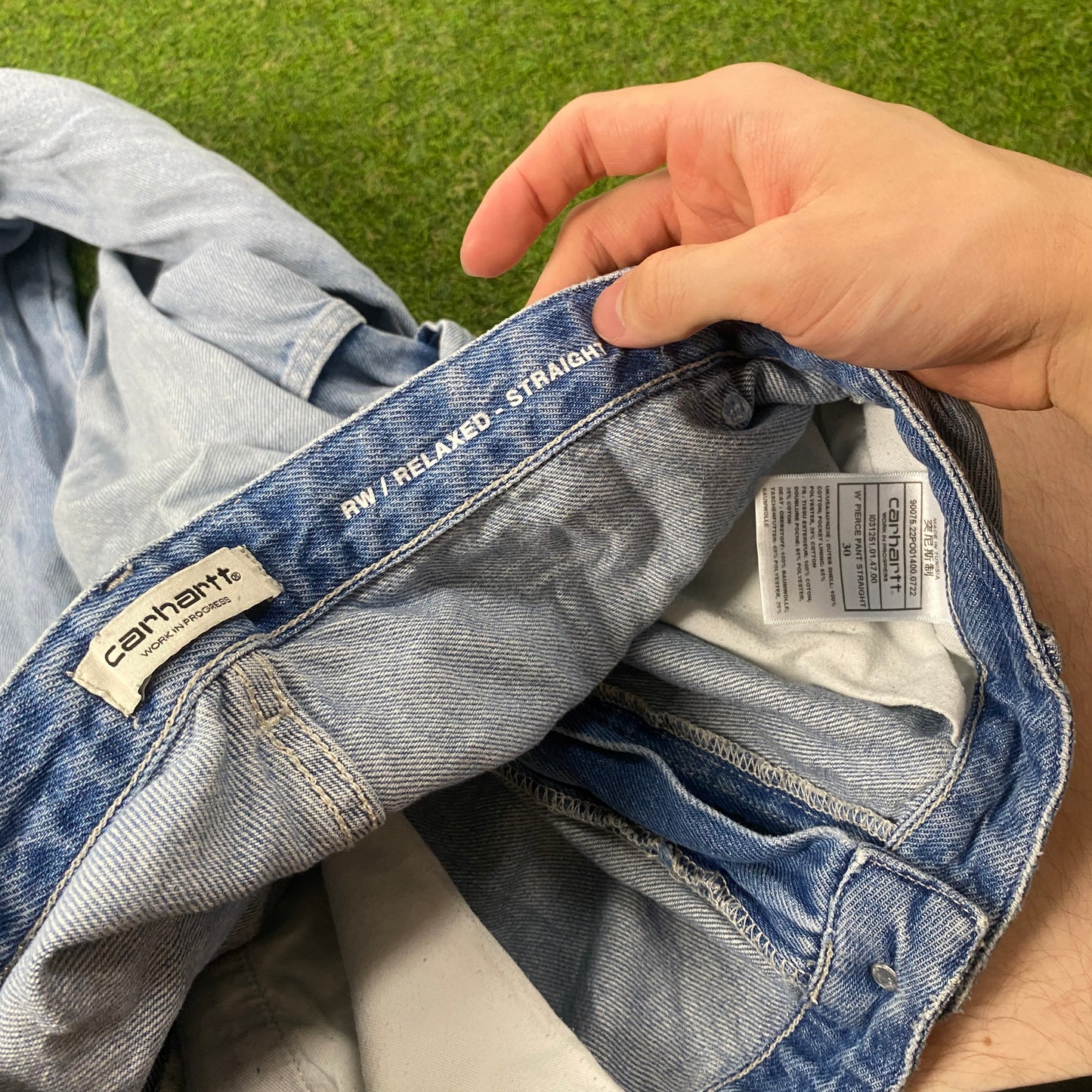 00s Carhartt Pierce Denim Jeans Joggers Blue Small 30 Waist
