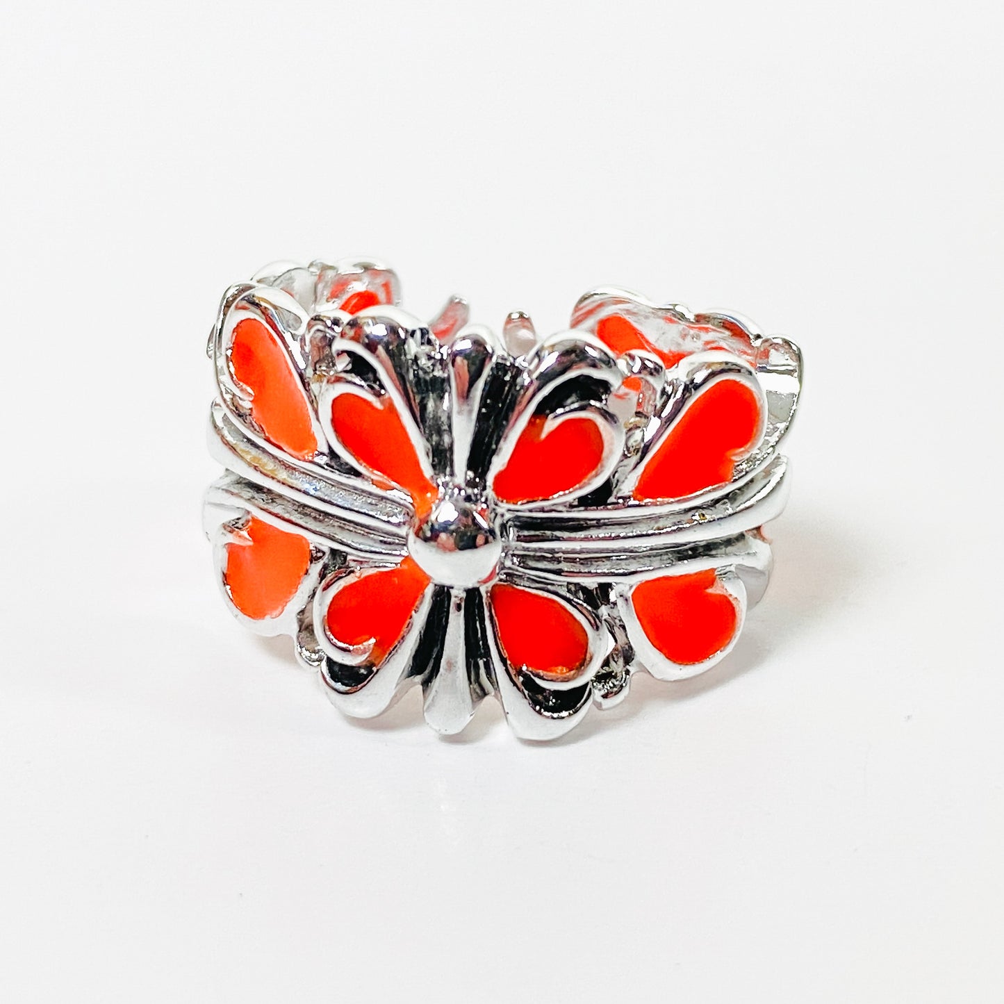 Retro Adjustable Antique Glow In The Dark Ring Silver