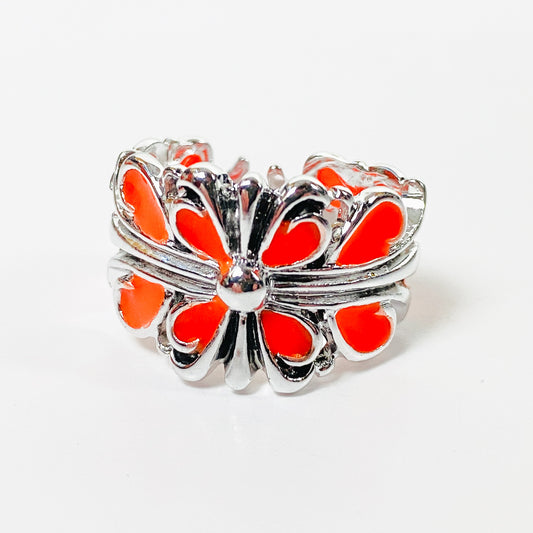 Retro Adjustable Antique Glow In The Dark Ring Silver