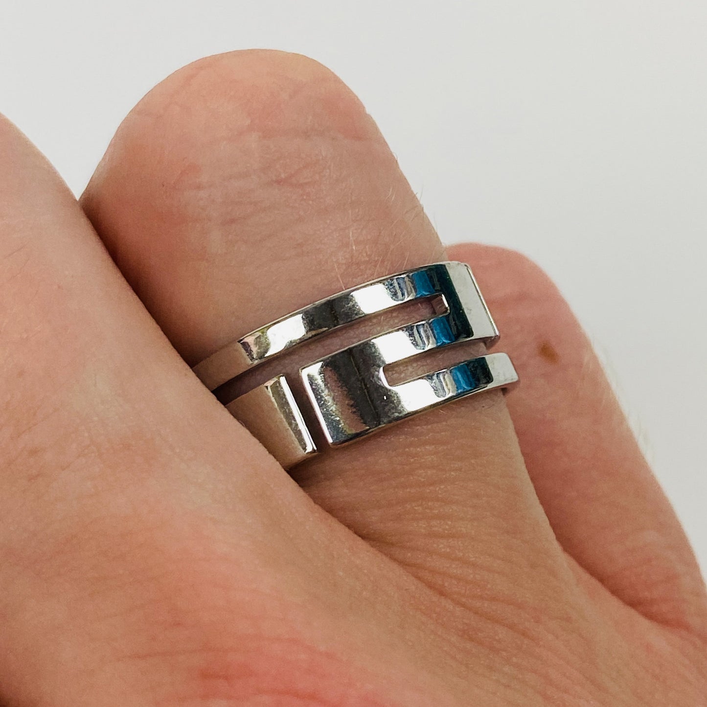 Vintage Retro Adjustable Band Ring Silver