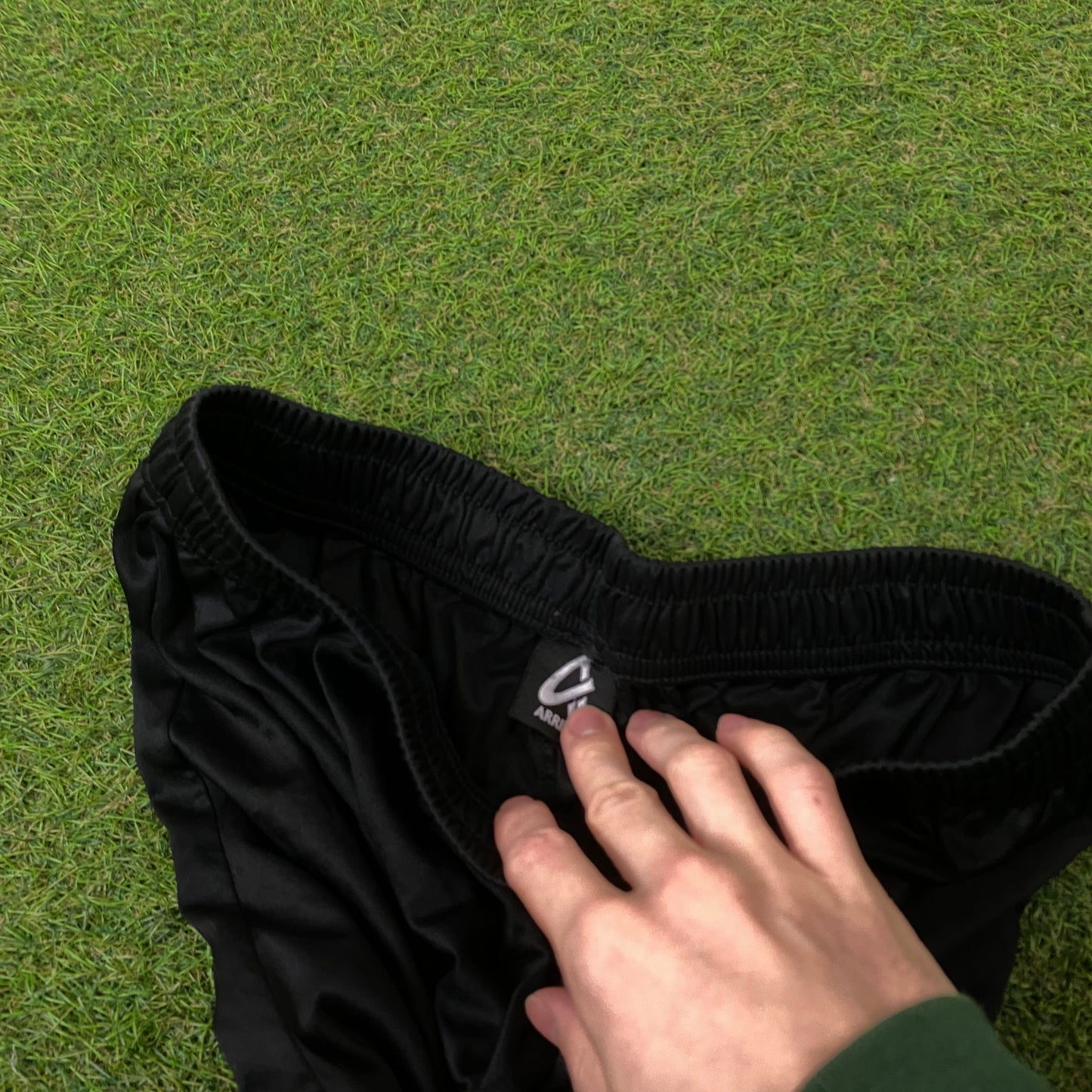 Retro Nylon Football Shorts Black Small