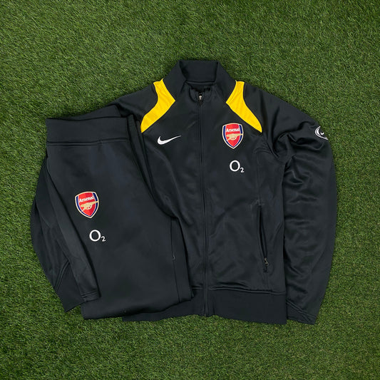 00s Nike Arsenal O2 Jacket + Joggers Tracksuit Set Grey Medium