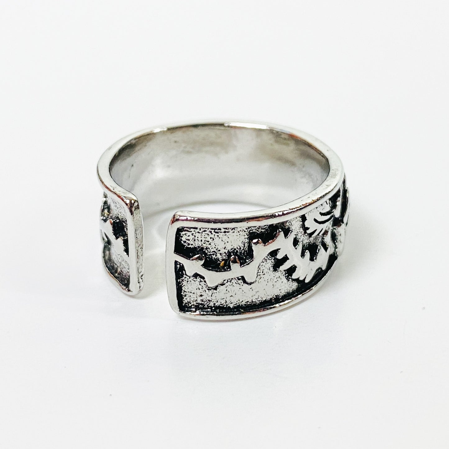 Retro Adjustable Egypt Gem Ring Silver