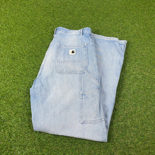 00s Carhartt Pierce Denim Jeans Joggers Blue Small 30 Waist