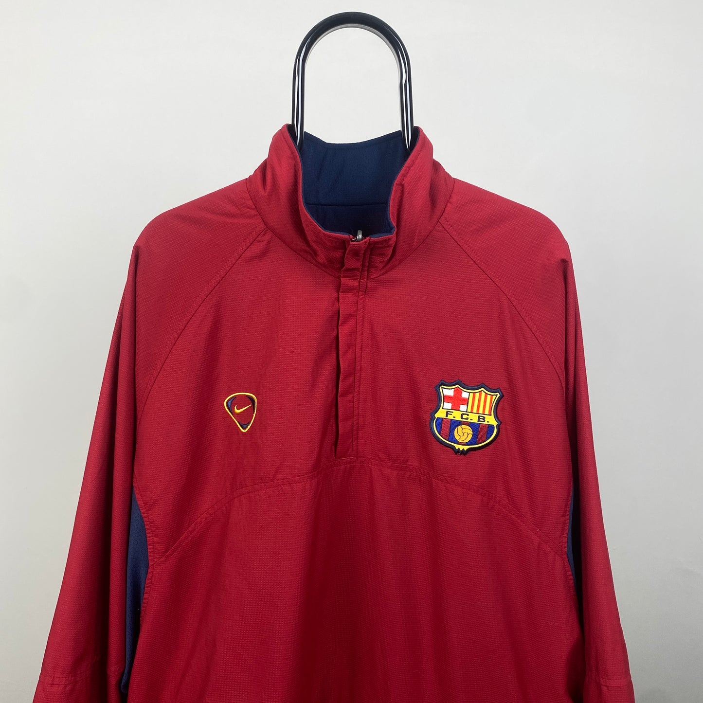 00s Nike Barcelona Reversible Windbreaker Coat Jacket Red XL