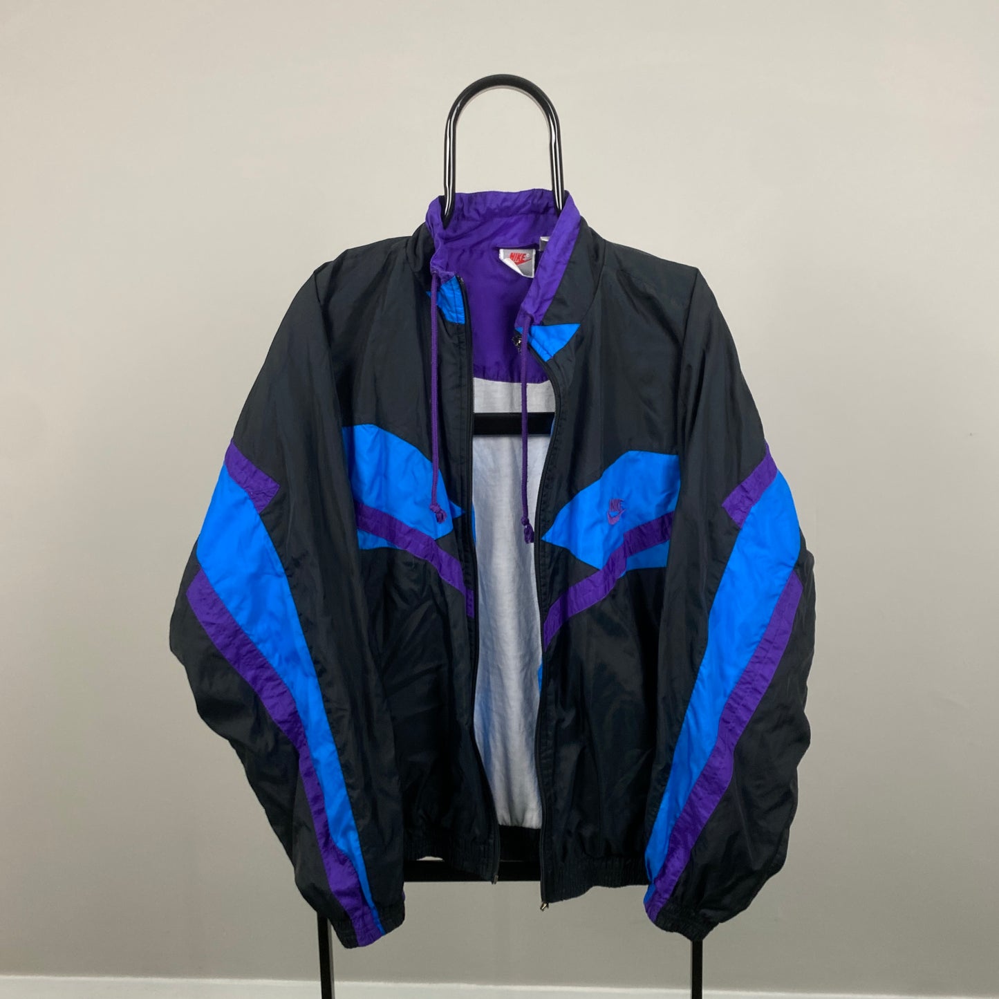 90s Nike Windbreaker Jacket Black Medium