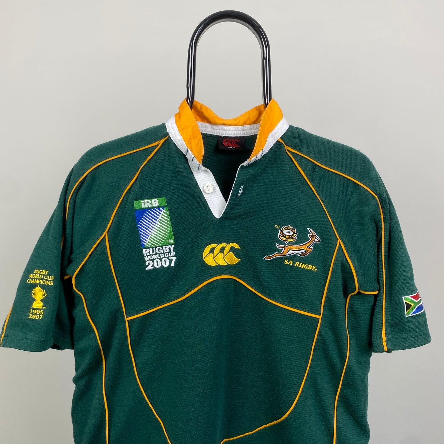 00s Canterbury South Africa Rugby Shirt T-Shirt Green XS