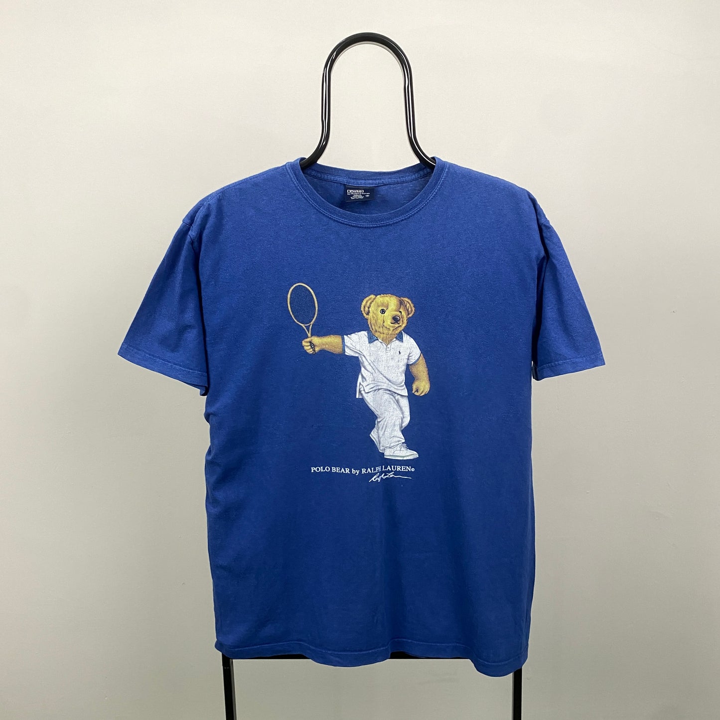 Retro Ralph Lauren Polo Bear T-Shirt Blue Small