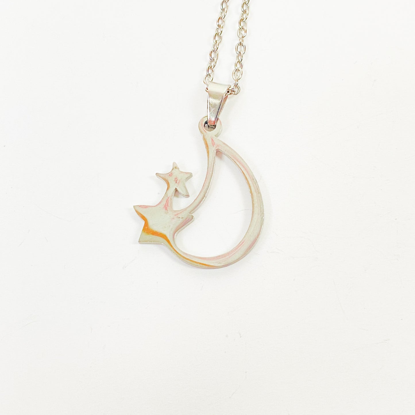 Retro Shooting Star Chain Link Necklace Chain Silver