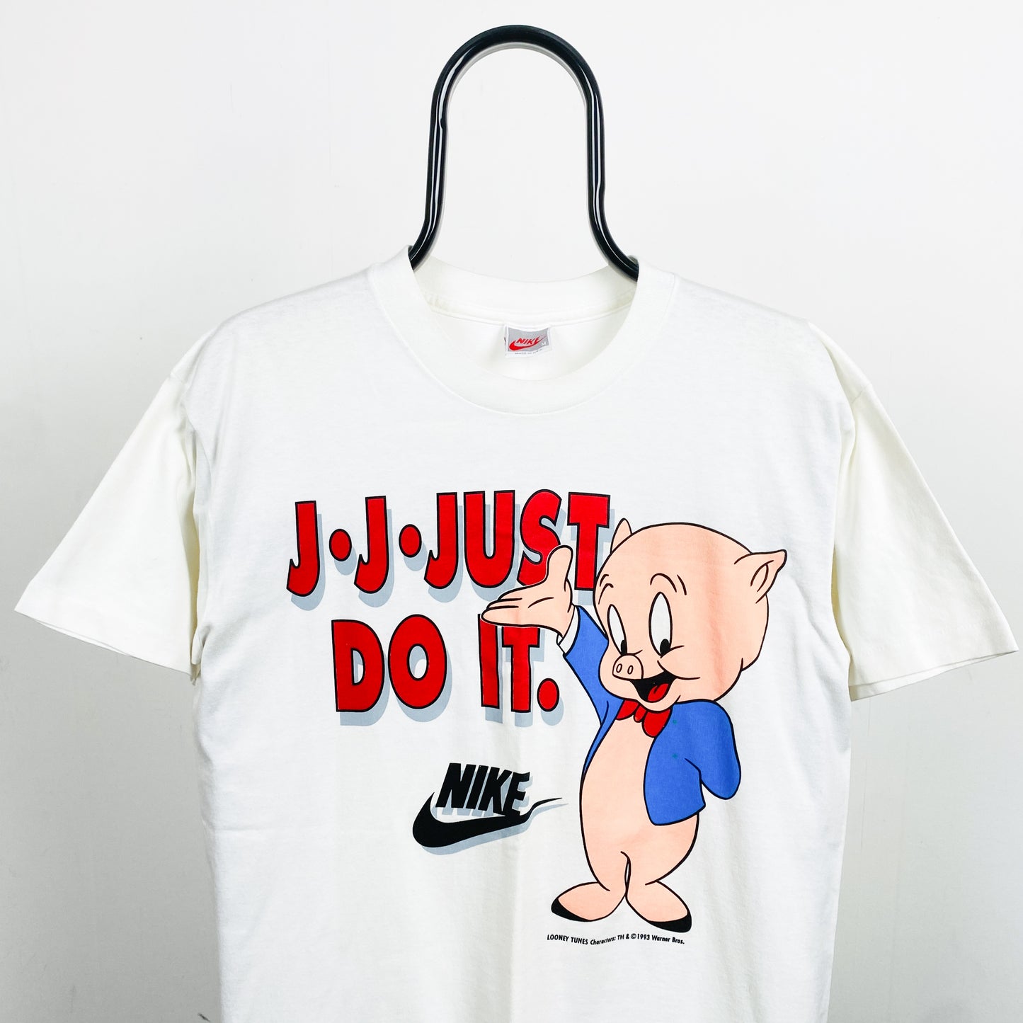 90s Nike Space Jam Porky T-Shirt White Medium