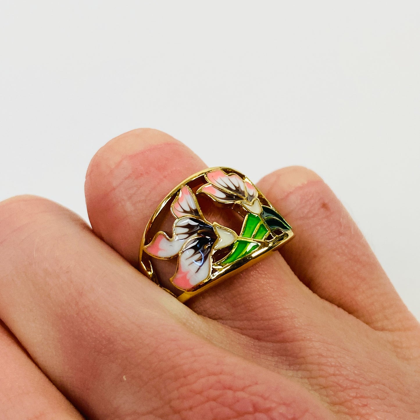 Retro Vintage Flower Ring Gold