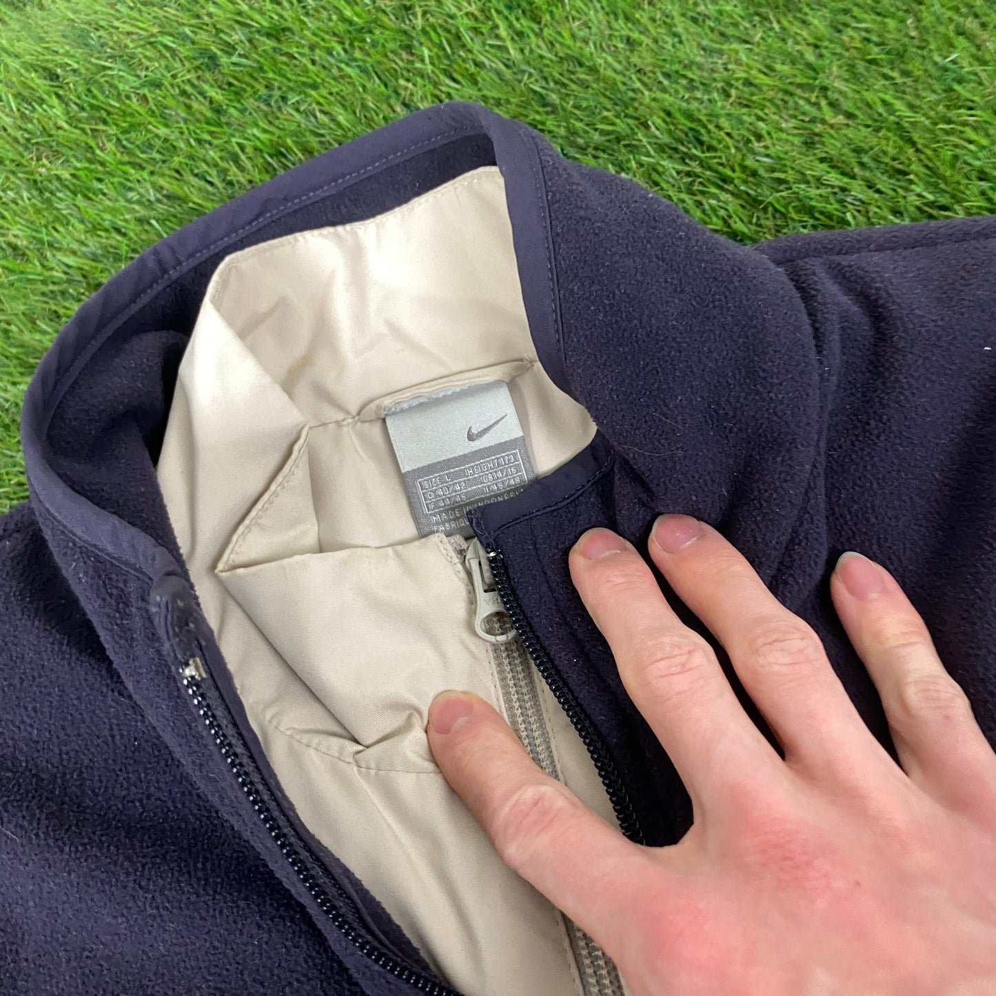 00s Nike Fleece Windbreaker Tracksuit Jacket + Joggers Set Brown Large