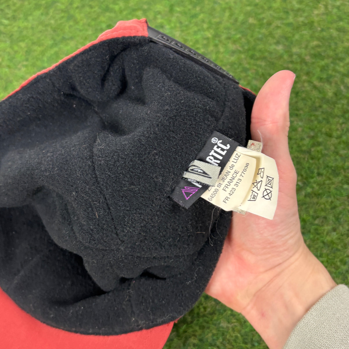 90s Quiksilver Polartec Lined Fleece Hat Red